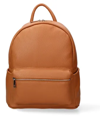 Produktbild von Damen-Rucksack aus echtem Leder, mit Reißverschluss und Fächern, hergestellt in Italien