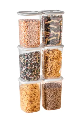 Immagine prodotto di Viwares barattoli per la conservazione con coperchio ermetico, set di 6 contenitori per la conservazione senza BPA, barattolo per la conservazione della farina di muesli in cucina, pratico organizzatore per la cucina, contenitori per la conservazione degli alimenti