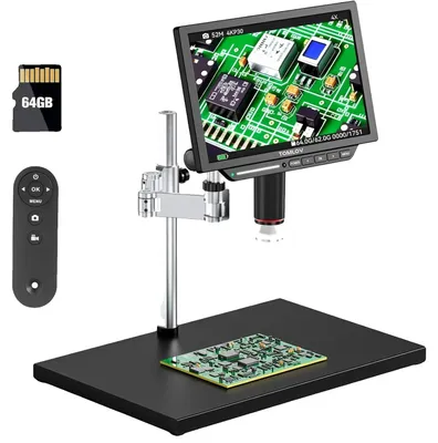 Obrázok produktu pre Digitálny mikroskop, 10,1-palcový displej, výstup videa 4K UHD, zväčšenie 2000x, rozlíšenie obrazu 52 MP, podpora HDMI a USB