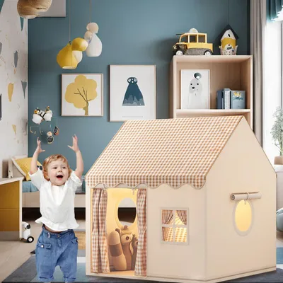 Produktbild von Kinderzelt Play Tent,Prinzessinnen Spielhaus Kinderzelt,Großes Spielzelt Kinder Indoor,Kinderspielburg für Mädchen & Jungen ab 3 Jahre 120x105x128cm