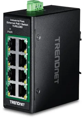 Obrázek produktu pro Trendnet TI-PELC80, Nespravované, Fast Ethernet (10/100), Plně duplexní režim, Podpora napájení po Ethernetu (PoE), Montovatelné na zeď