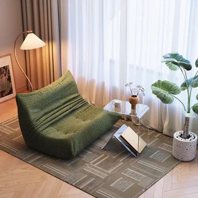 Zdjęcie produktu dla Fotel wypoczynkowy - Fotel z podnóżkiem - Fotel bez podłokietników - Fotel akcentowy - Miękki, pluszowy materiał