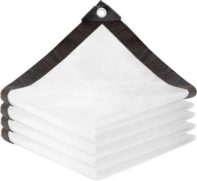 Productafbeelding van Waterafstotende, transparante beschermfolie van 2 x 3 meter, met ringen voor tuinmeubels en planten