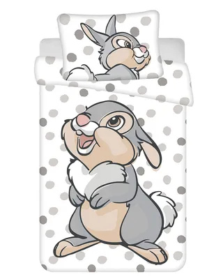 Obrázek produktu pro Jerry Fabrics Bavlněné povlečení 100x135 Králík bílá šedá povlak na polštář 40x60 24. srpna