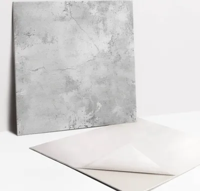 Produktbild von Fliesenaufkleber Set - 9 Stück Selbstklebende PVC Fliesen-Designs - Für Bad und Küche 30 x 30 - Textur Cracked Beton
