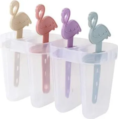 Image de Mouleur pour 4 glaces, modèle "Flamme", 14,7 x 5,5 x 13 cm, en plastique