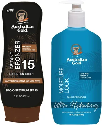 Produktbild von Australian Gold Balm mit Bronzer LSF 15 + Feuchtigkeitssperre, 473 ml