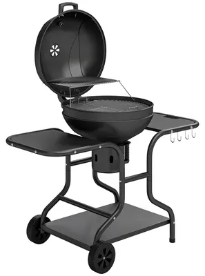 Produktbild von Holzkohle-Kugelgrill, 54 cm, mit Seitentischen