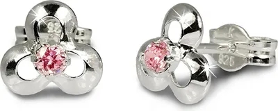 Image de SilberDream Boucles d'oreilles femmes argent rose fleur zircon 7mm SDO529P