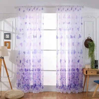 Produktbild von Tür-/Fenstervorhang, Verdunkelungsvorhang für Schlafzimmer, Wohnzimmer, Dekoration (lila Herz)