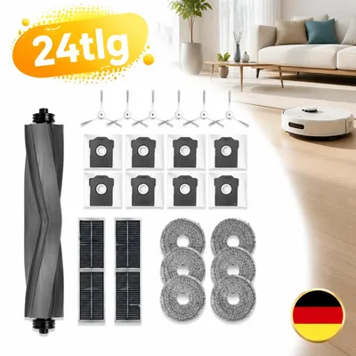 Produktbild von 24 Stück Kompatibel Zubehör Set HEPA-Filter Wischpads Staubbeutel Dreame L10s