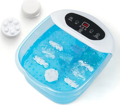 Produktbild von GOPLUS Fußbadewanne mit Massage & Heizung, Fußbad Massagegerät abnehmbaren Massageperlen, 35-46 °C, Elektrisches Fußbad mit Zeitschaltfunktion (Blau)