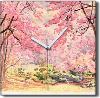 Produktbild von Coloray Hodiny Unikátní 30x30 cm  Tiché hodiny Pro obývací pokoj a kuchyň Nástěnné hodiny Plátno Černé ručičky hodin - Lesní listy