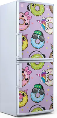 Produktbild von Kühlschrankdekoration  60x180 cm  Aufkleber auf dem Kühlschrank - niedlich Cartoon Donuts