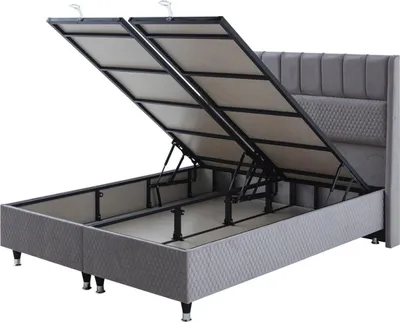 Immagine prodotto di Camera da letto Grigio Tessile Letto Designer Forma rettangolare Letto matrimoniale Nuovo