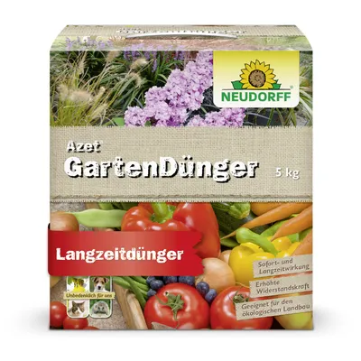 Produktbild von Neudorff Azet UniversalDünger - 5 kg organischer Sofort- & Langzeitdünger für Paprika, Tomaten, Möhren und Gartensträucher