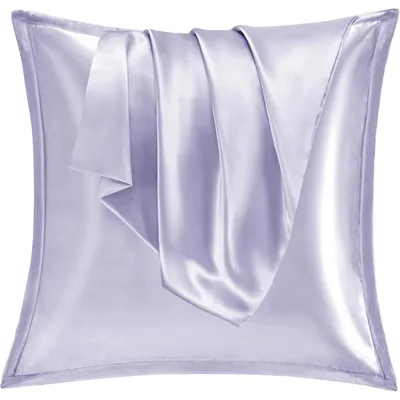 Zdjęcie produktu dla Zestaw 2 poszewek na poduszki satynowych, fioletowych, 65x65 cm, z zamkiem