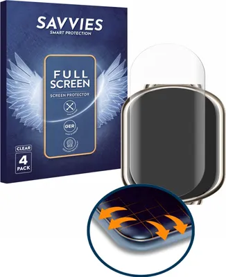Produktbild von 4x Savvies Fullscreen Schutzfolie für Xiaomi Mi Band 8 Displayschutz Folie Fullcover Klar Transparent