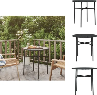 Image de vidaXL Table d'appoint noire 45 cm Poly rotin - Tables de jardin