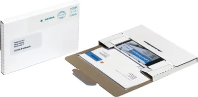Immagine prodotto di HERMA CD-PostPack Scatola da spedizione A5 bianca 238x168 mm in cartone ondulato, confezione da 3 pezzi
