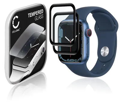 Immagine prodotto di 2x Vetrino protettivo 9H CELLONIC compatibile con Apple Watch 8 / 7 - 41mm (3D Full Cover per smartwatch braccialetto fitness 0,33mm Full Glue) colore Trasparente protezione display screen protector