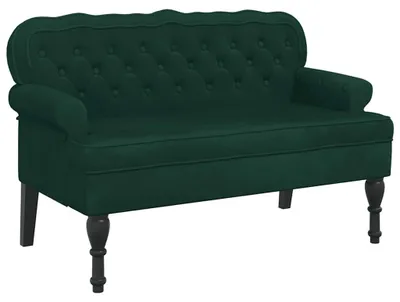 Produktbild von vidaXL Sitzbank mit Rückenlehne Dunkelgrün 119,5x64,5x75 cm Samt