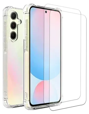 Image de Coque antichoc compatible Galaxy A56 Transparente + 2 protections écran - EVETANE