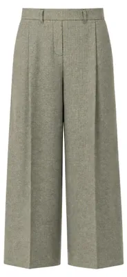 Produktbild von Culotte PARIGI Salbei Melange Größe 38, weite Silhouette, gerader Beinverlauf, fließender Fall, Struktur-Optik