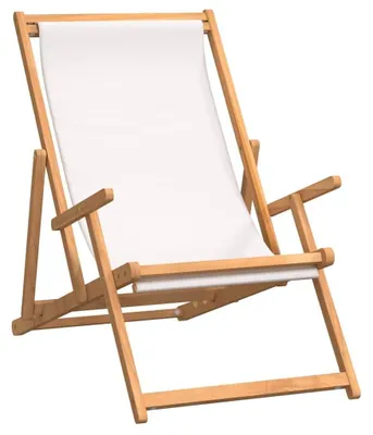 Produktbild von Faltbarer Strandstuhl aus Teakholz mit Armlehnen