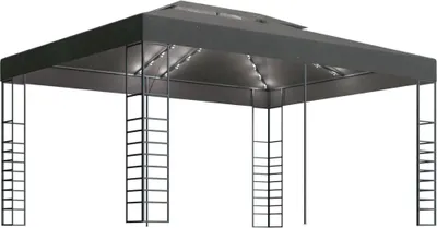 Produktbild von vidaXL Pavillon mit LED-Lichterkette 3x4 m Anthrazit
