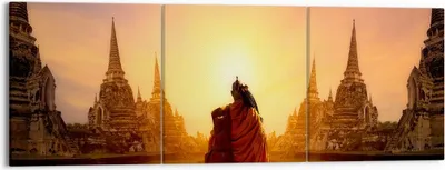 Produktbild von Bild auf Leinwand - Leinwandbild - Tempel Mönch - 150x50cm - Wand Bild - Wanddeko - Wandbilder - Leinwanddruck - Bilder - Kunstdruck - Wanddekoration - Leinwand bilder - Wandkunst - CA150x50-3472