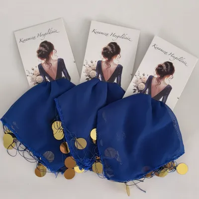 Produktbild von 10x Hellblau Kina Hatirasi Set Elegantes Henna Nacht Andenken Karte Mendili Tanztücher Dügün Hochzeit Verlobung