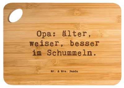 Produktbild von Mr. & Mrs. Panda Brett Spruch Opa Weisheit - Transparent - Geschenk, Schneidebrett, Hackbrett, Frühstücksbrettchen, holzschneidebrett, Spiele, herzerwärmende Sprüche