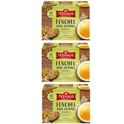 Obrázek produktu pro Teehaus fenykl anýz kmín kořeněná bylinná čajová směs 80g 3-balení