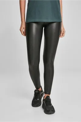 Immagine prodotto di Urban Classics Donna Leggings a vita alta in ecopelle 2 pezzi nero+nero - 5XL