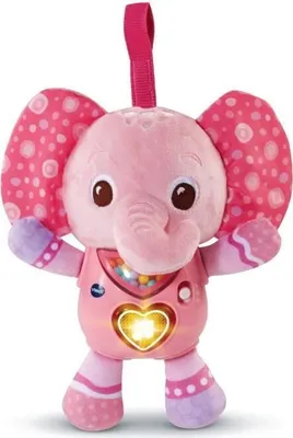 Image de Hochet Musical et Lumineux VTECH-LUMI CHANT'ELEPHANTEAU, Éléphant en Tissu Doux, Bouton Coeur Lumineux, Sons Mécaniques