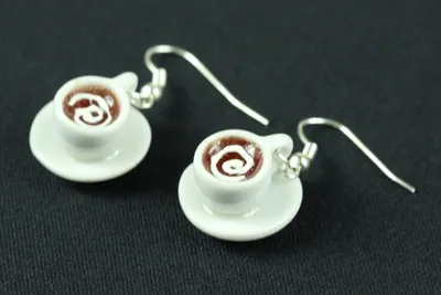 Produktbild von Tasse Cappuccino Ohrringe Cafe Milchkaffee Miniblings Hänger Porzellan