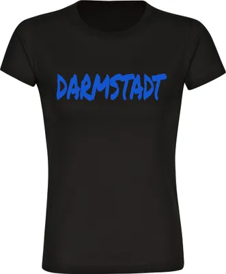 Produktbild von multifanshop Damen T-Shirt - Darmstadt - Textmarker, schwarz, Größe S