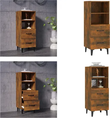 Produktbild von vidaXL Sideboard Räuchereiche 34,5x34x90 cm Holzwerkstoff - Sideboard - Sideboards - Schrank - Lagerschrank