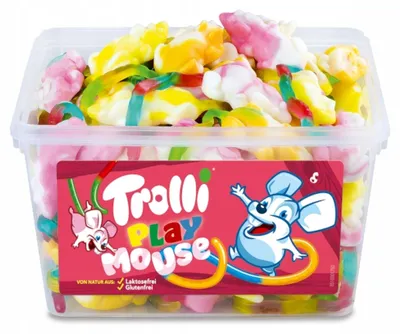 Zdjęcie produktu dla Trolli Playmouse żelki owocowe w kształcie myszek 75 szt. 1,2 kg