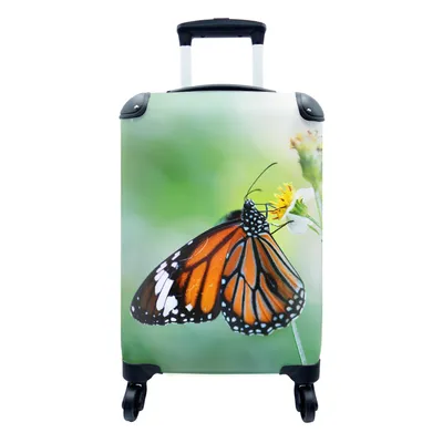 Produktbild von MuchoWow® Koffer Handgepäck Trolley Rollkoffer Kleine Reisekoffer mit 4 Rollen - Schmetterling - Blumen - Insekten - Cabin Size < 55x40x23 cm & 55x40x20 cm - Fotokoffer - Kabinenkoffer - Boardgepäck - Reise-Box - Reisekoffer - Reisegepäck - Koffer mit Bild - Trolley für Kinder