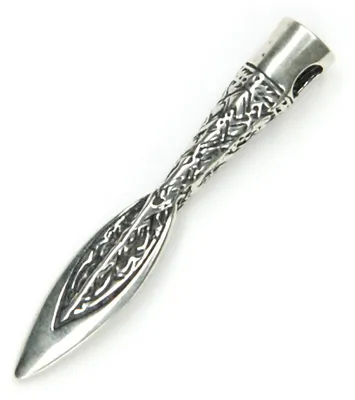 Obrázok produktu pre Náhrdelník s príveskom "Kettenanhänger Speerspitze Lanze" z 925 striebra, oxidovaný, amulet, 4 cm