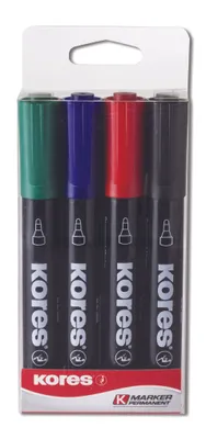 Obrázok produktu pre Kores M20943, Čierna, Modrá, Zelená, Červená, Čierna, Modrá, Zelená, Červená, 4 kusov