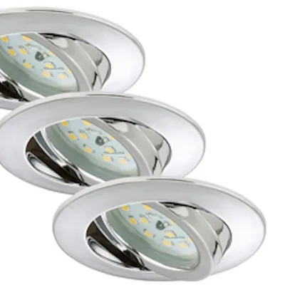 Produktbild von Briloner LED Einbauleuchten chrom 3er-Set 3xLED-Modul 5W