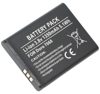 Productafbeelding van Accu geschikt voor Doro 7030, 7080, lithium-ion, 3,7V, 1350mAh, 5,0Wh