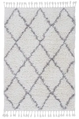 Produktbild von Hochflorteppich Eddy Weiß 240x340 cm Floral | Moderner Teppich für Wohn- und Schlafzimmer