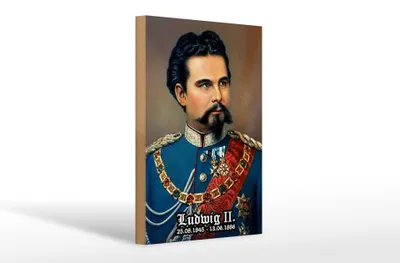 Produktbild von Holzschild Portrait 20x30cm Nostalgie König Ludwig II