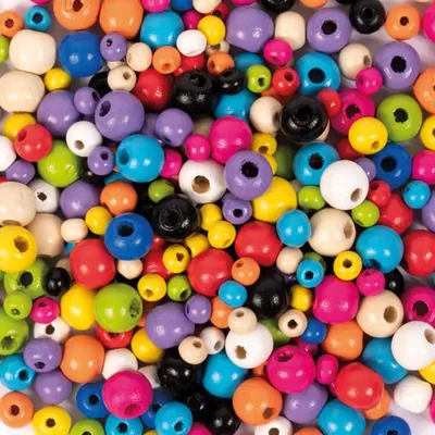 Produktbild von Playbox Holzperlen 300 Stk grundfarben