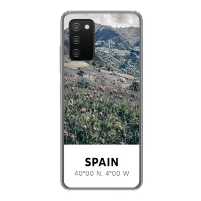 Produktbild von MuchoWow® Handyhülle Schutzhülle Hülle für Samsung Galaxy A03s Spanien - Berge - Blumen Silikon Softcase Handy Hülle - Schutz