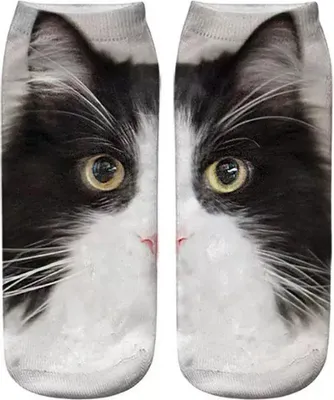 Produktbild von Socken mit realistischem Katzenmotiv, 3D-Katzenprint, atmungsaktiv, lustig, lässig, Scherzartikel für Katzenliebhaber (Männer und Frauen)